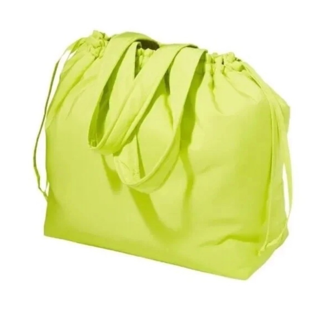 Ulta Beauty Lime Light Side-Cinch Tote Bag Neon Green Large Travel Gym Carryall
